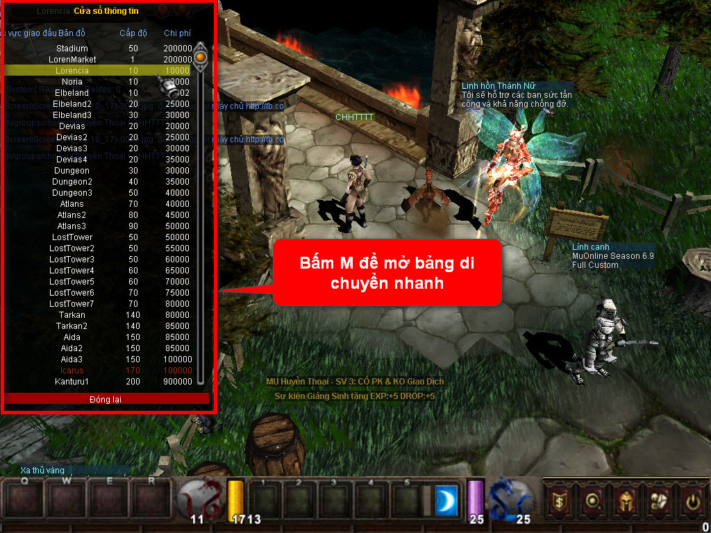 Chức năng chính của Game MU Hoàn Long Chức năng chính của Game MU Hoàn Long
